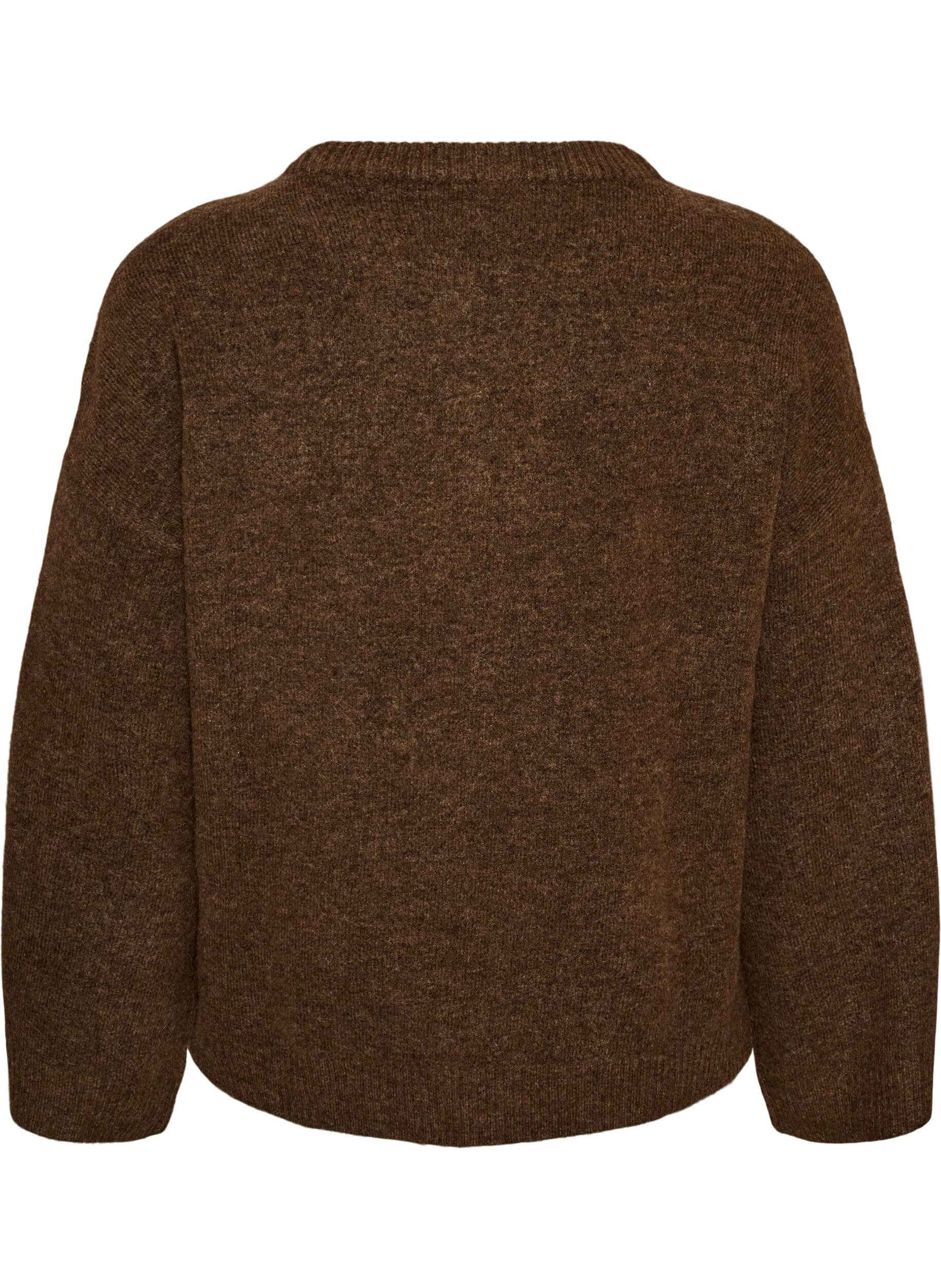 ZizzifashionLoose knitted blouse with alpaca and wool, Brown, Packshot image number 1