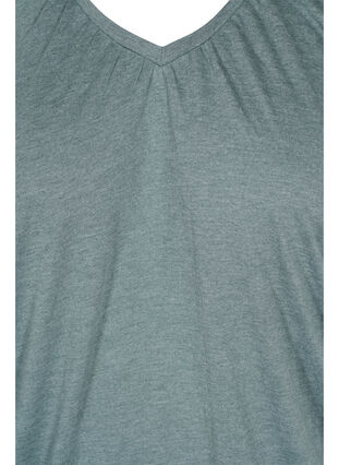 Melange t-shirt with elasticated edge, Balsam Green Mél, Packshot image number 2