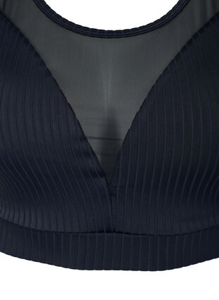 Bikini top in rib with mesh, Black, Packshot image number 2