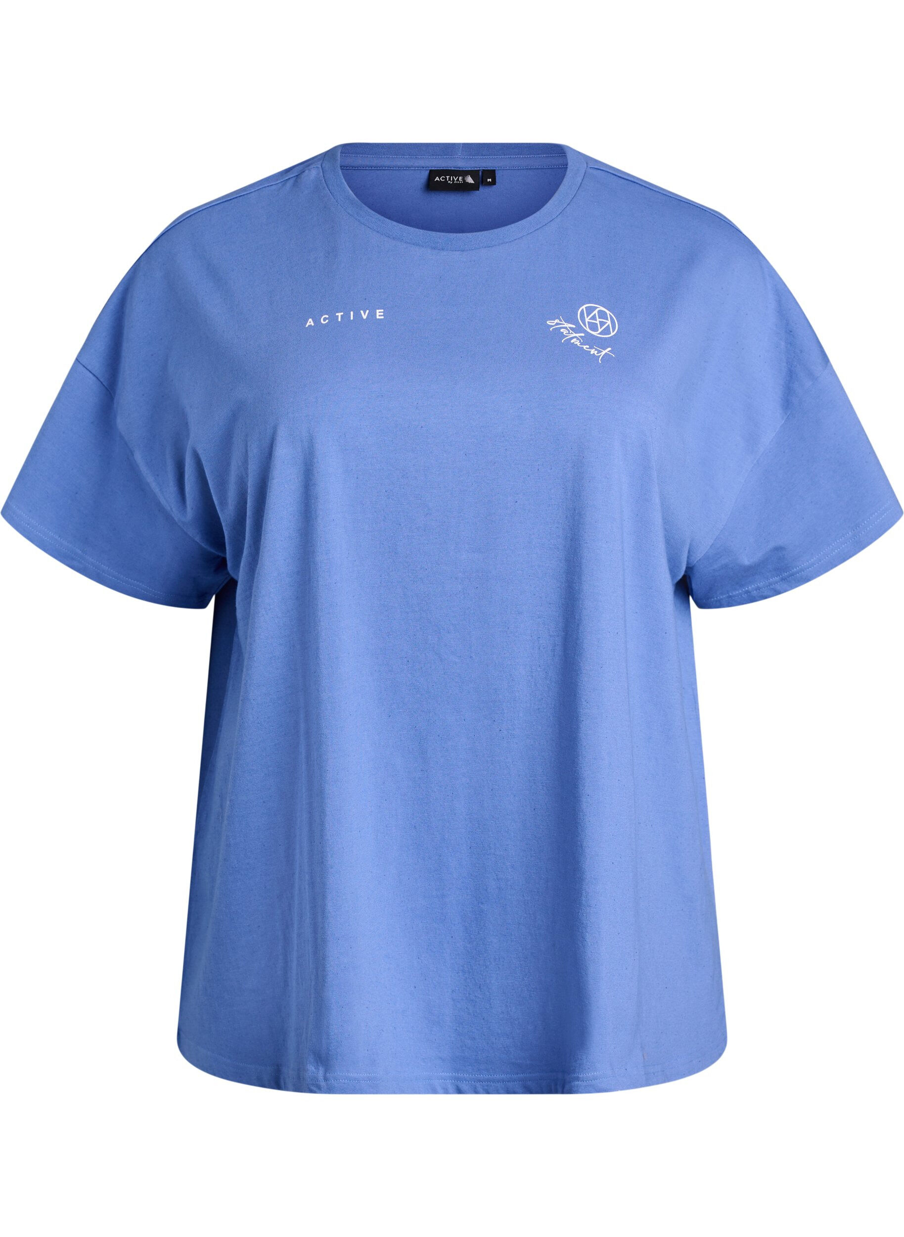 Zizzifashion Organic cotton T-shirt with a small front motif, Blue, Packshot image number 0