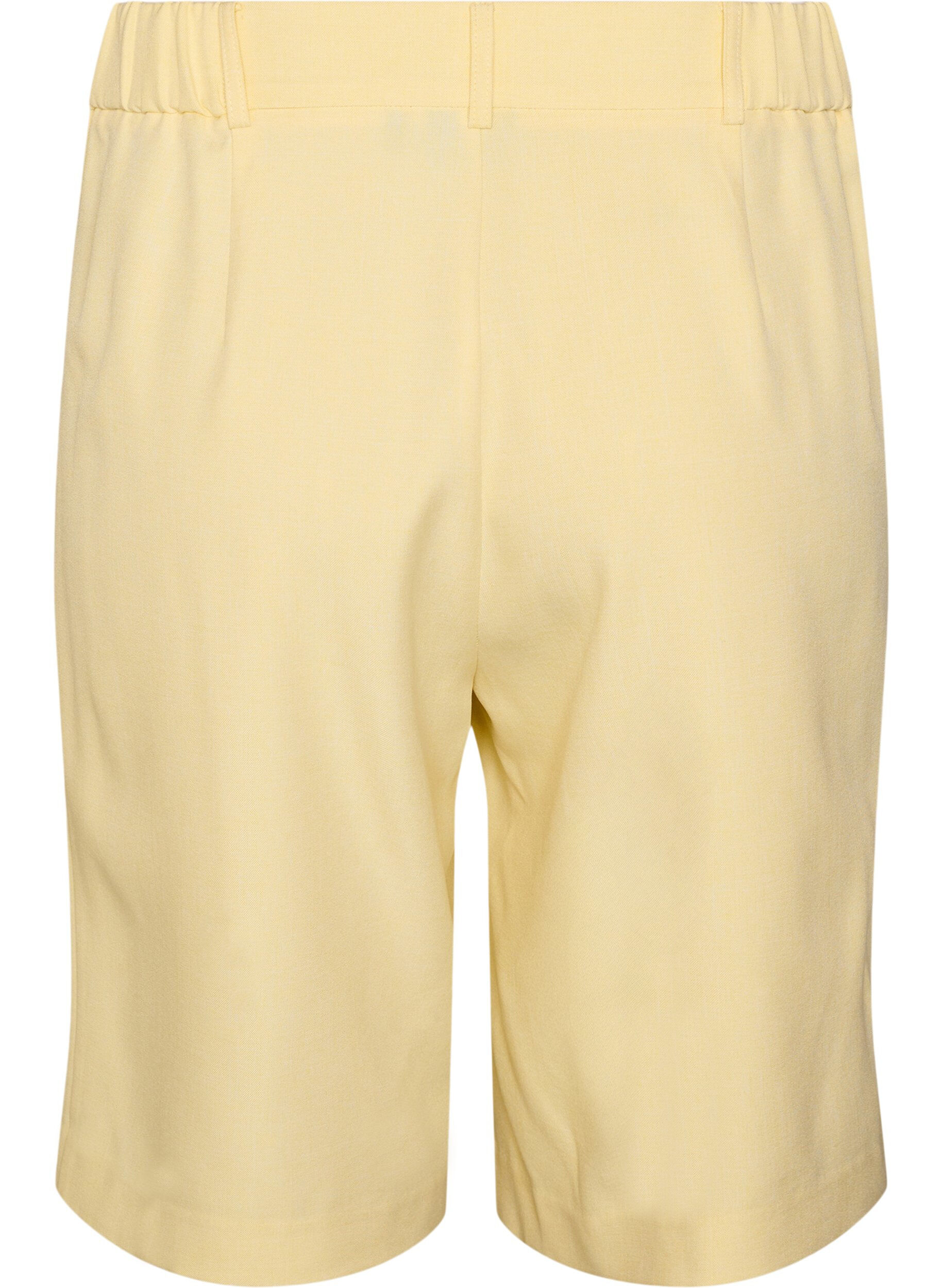Zizzifashion Loose high-waisted Bermuda shorts, Yellow, Packshot image number 1