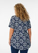 Blouse with short sleeves and v-neck, Blue, Model image number 2