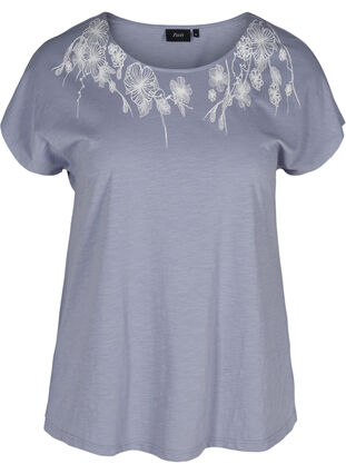 Cotton t-shirt with print details, Silver Bullet FLOWER, Packshot image number 0