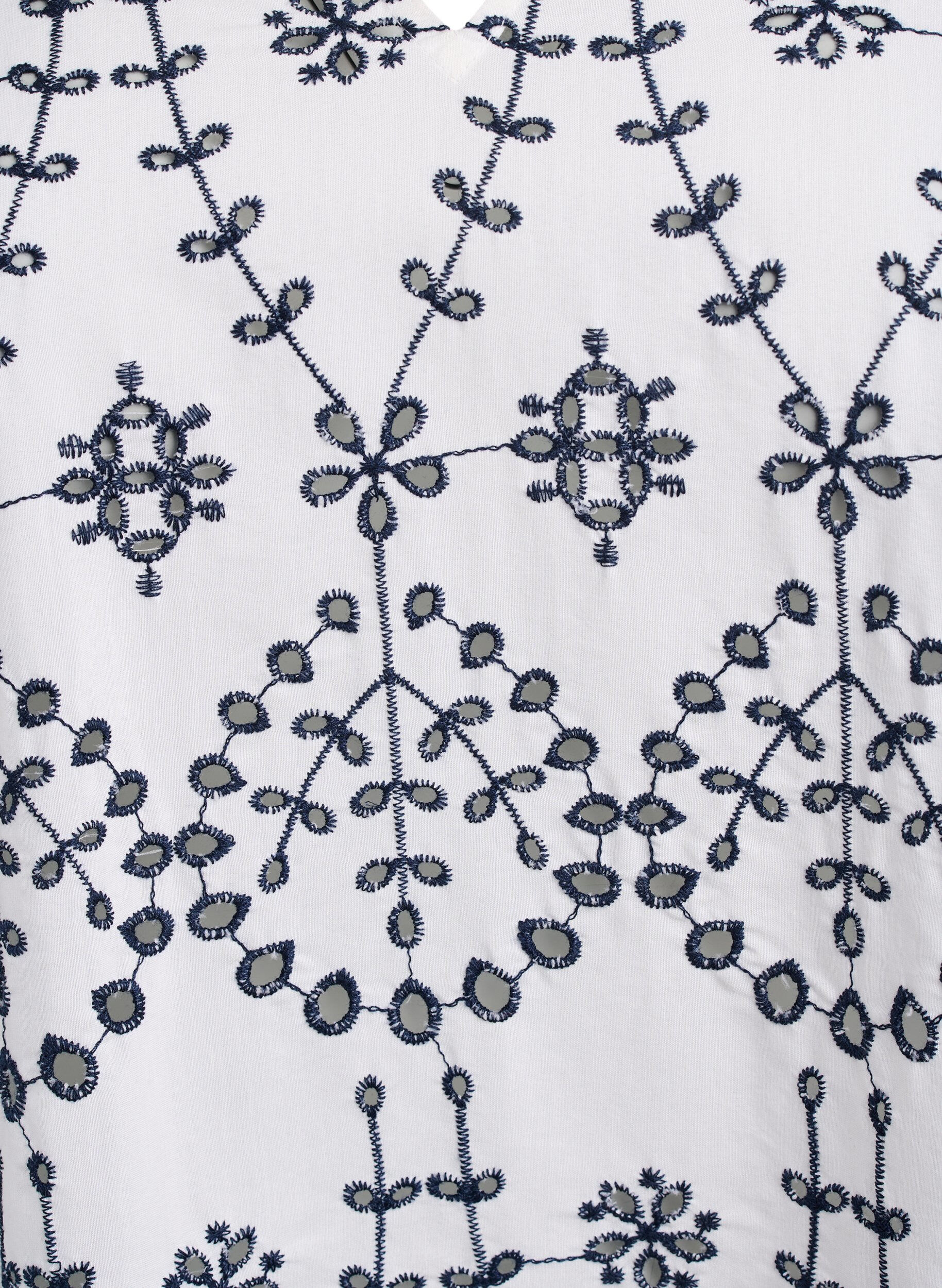 Zizzifashion Dress with contrasting broderie anglaise, White w. Navy Blazer, Packshot image number 2