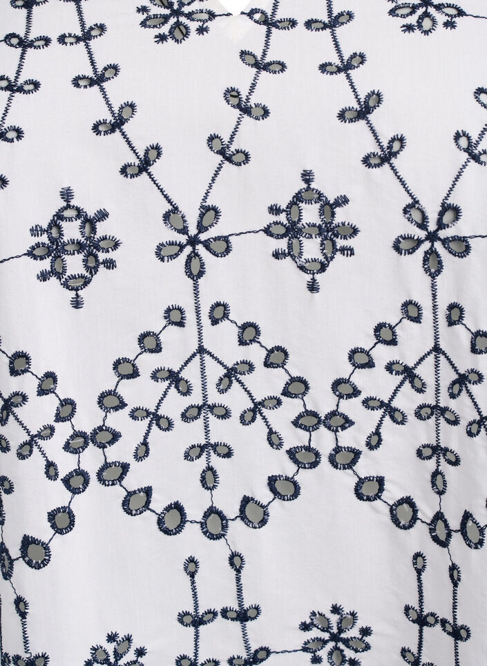 Dress with contrasting broderie anglaise, White w. Navy Blazer, Packshot image number 2