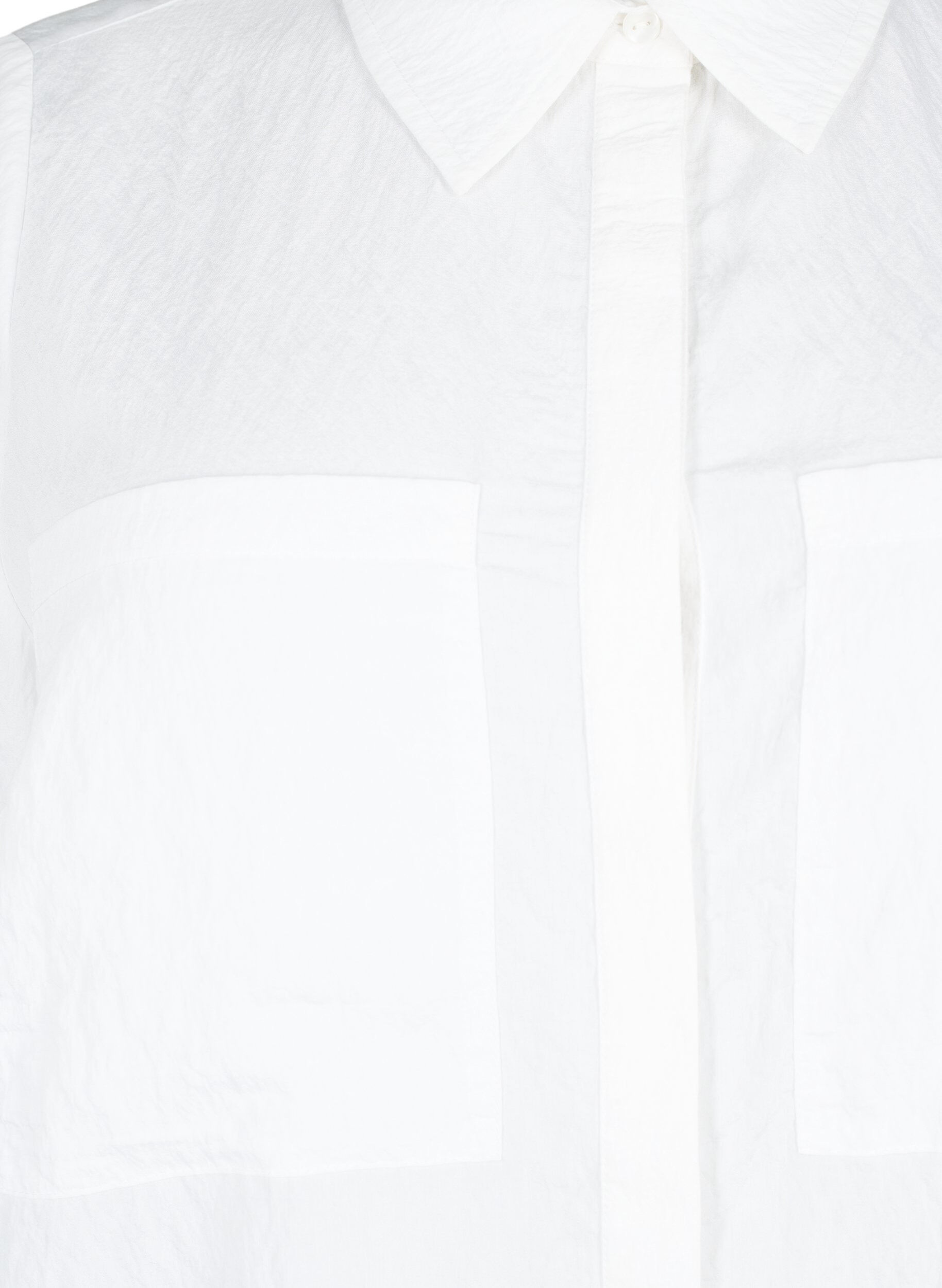 Zizzifashion Viscose shirt with broderie anglaise, Bright White, Packshot image number 2