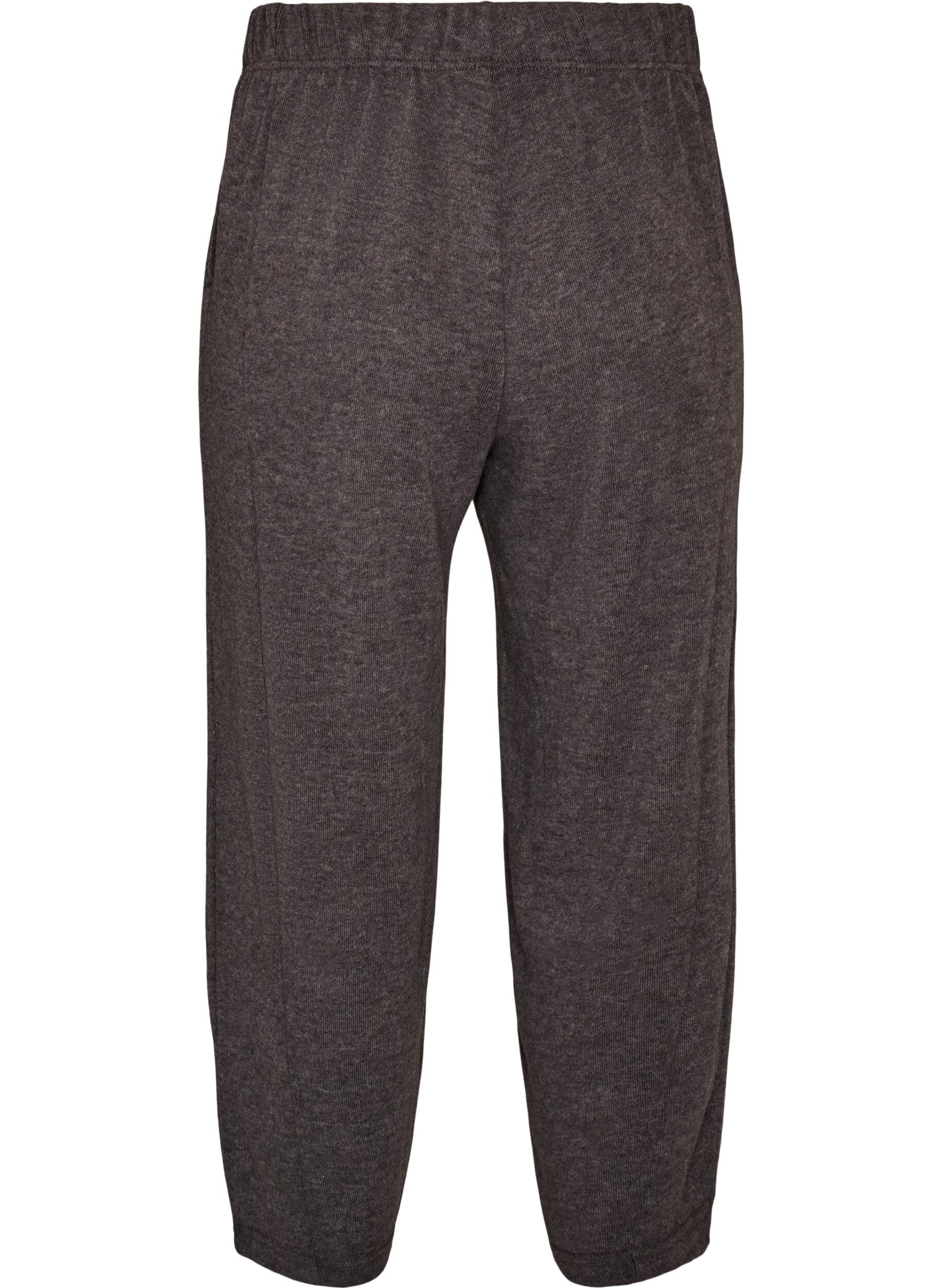 ZizzifashionJersey trousers with a barrel fit and high waist, Dark Grey, Packshot image number 1