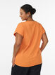 Short sleeved cotton blend t-shirt, Orange, Model image number 2