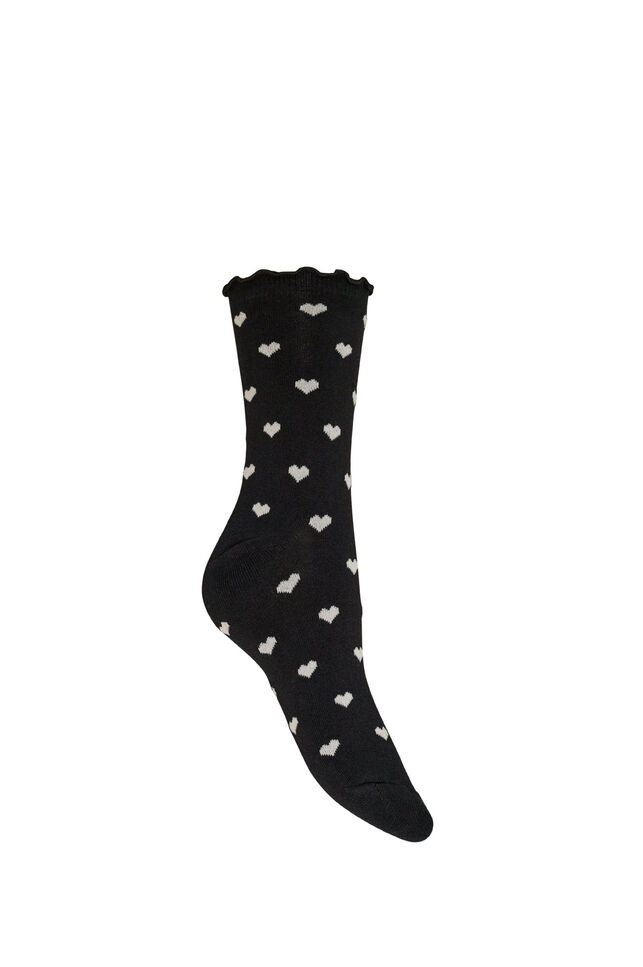 Cotton socks with patterns, Black, Packshot image number 1