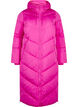Long puffer coat with hood and pockets, Pink, Packshot image number 0