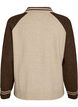 Cardigan with contrast sleeves and collar, Beige, Packshot image number 1