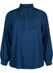 Long-sleeved blouse with ruffle collar, Dress Blues, Packshot image number 0