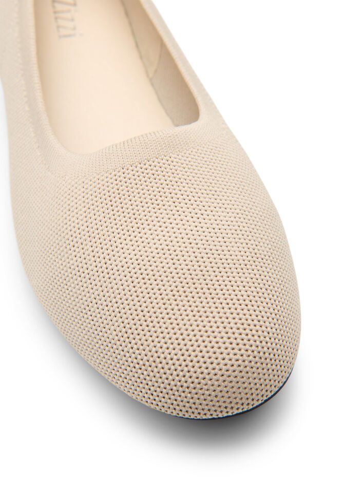 Ballet flats in a fine-textured fabric, Beige, Packshot image number 3