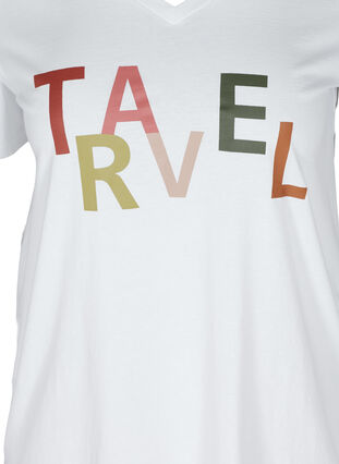 T-shirt with print, Bright White TRAVEL, Packshot image number 2