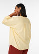 Blouse in linen and viscose with V-neck, Yellow, Model image number 2