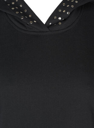 Long sweater dress with studs, Black, Packshot image number 2
