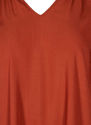 Long-sleeved tunic with a V-neck, Burnt Henna, Packshot image number 2