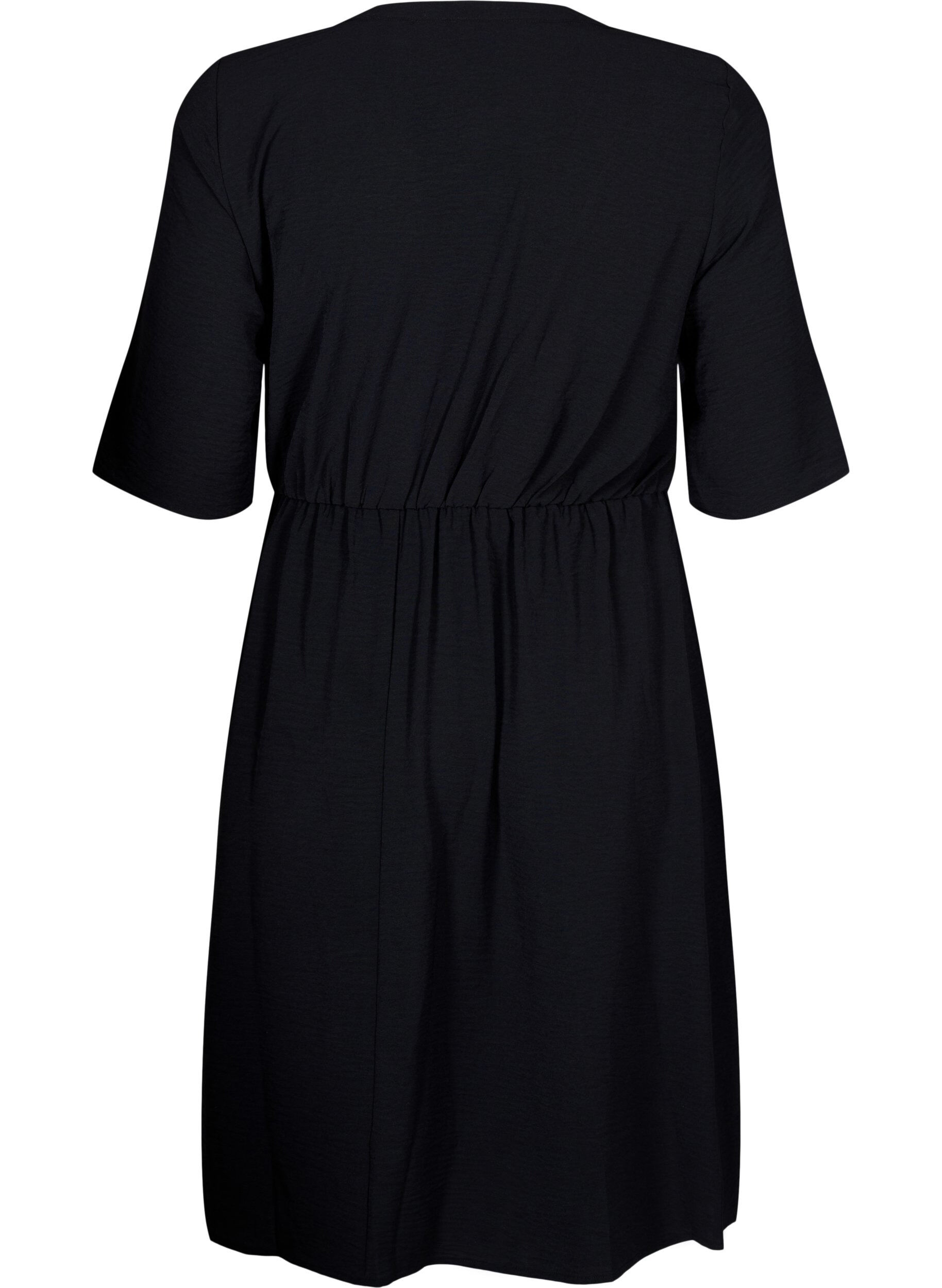 Zizzifashion Mid-length dress with tie detail, Black, Packshot image number 1