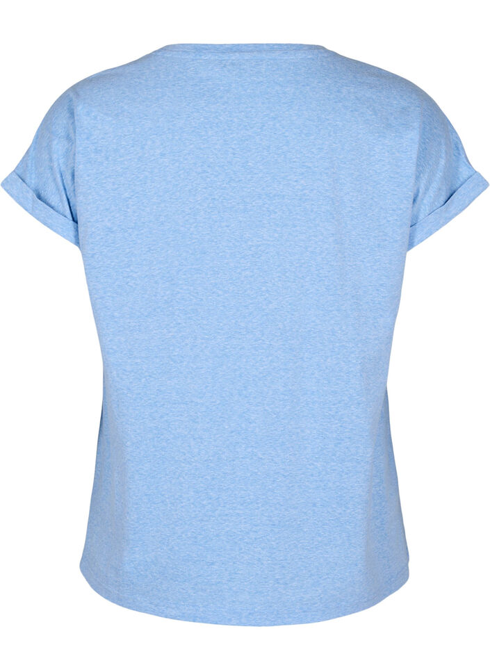 Melange T-shirt with short sleeves, Light Blue, Packshot