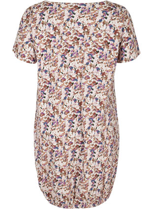 Short-sleeved, printed cotton dress, Powder Pink AOP, Packshot image number 1