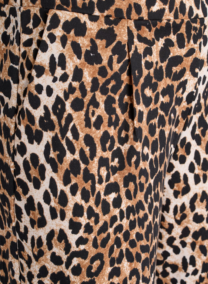 Leopard print straight-leg trousers, Brown, Packshot image number 2