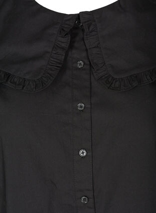 Sleeveless shirt with a large collar, Black, Packshot image number 2