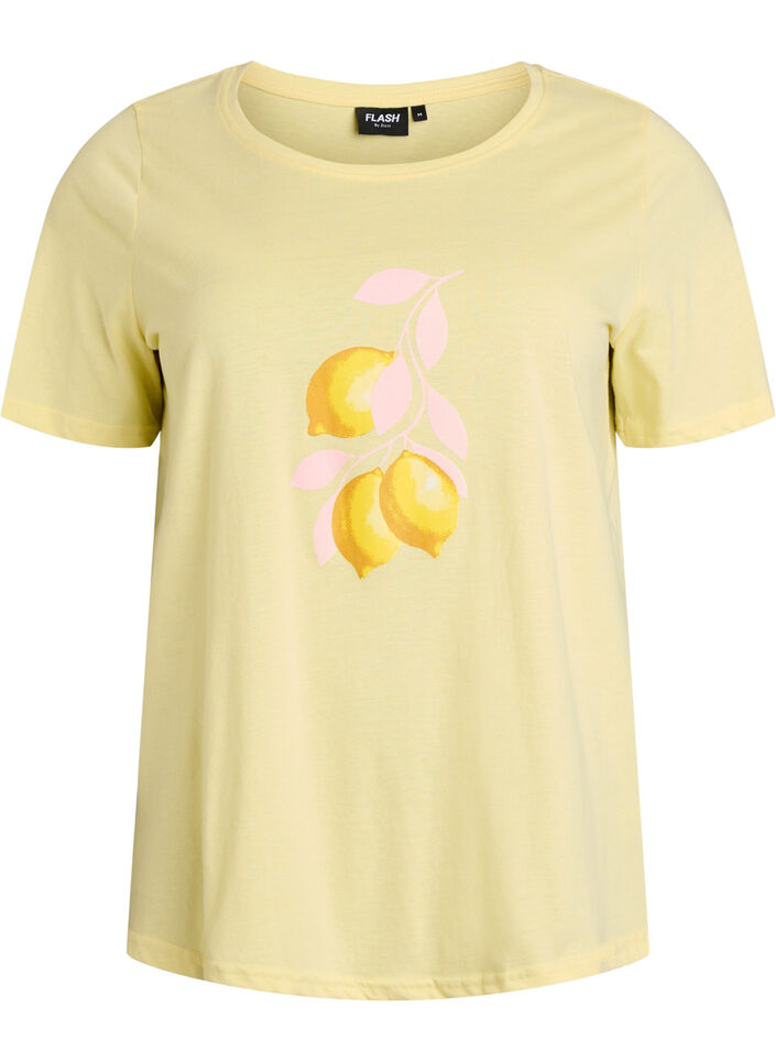 T-shirt with motif, Yellow, Packshot image number 0