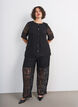 Lace blouse with decorative buttons, Black, Model image number 1