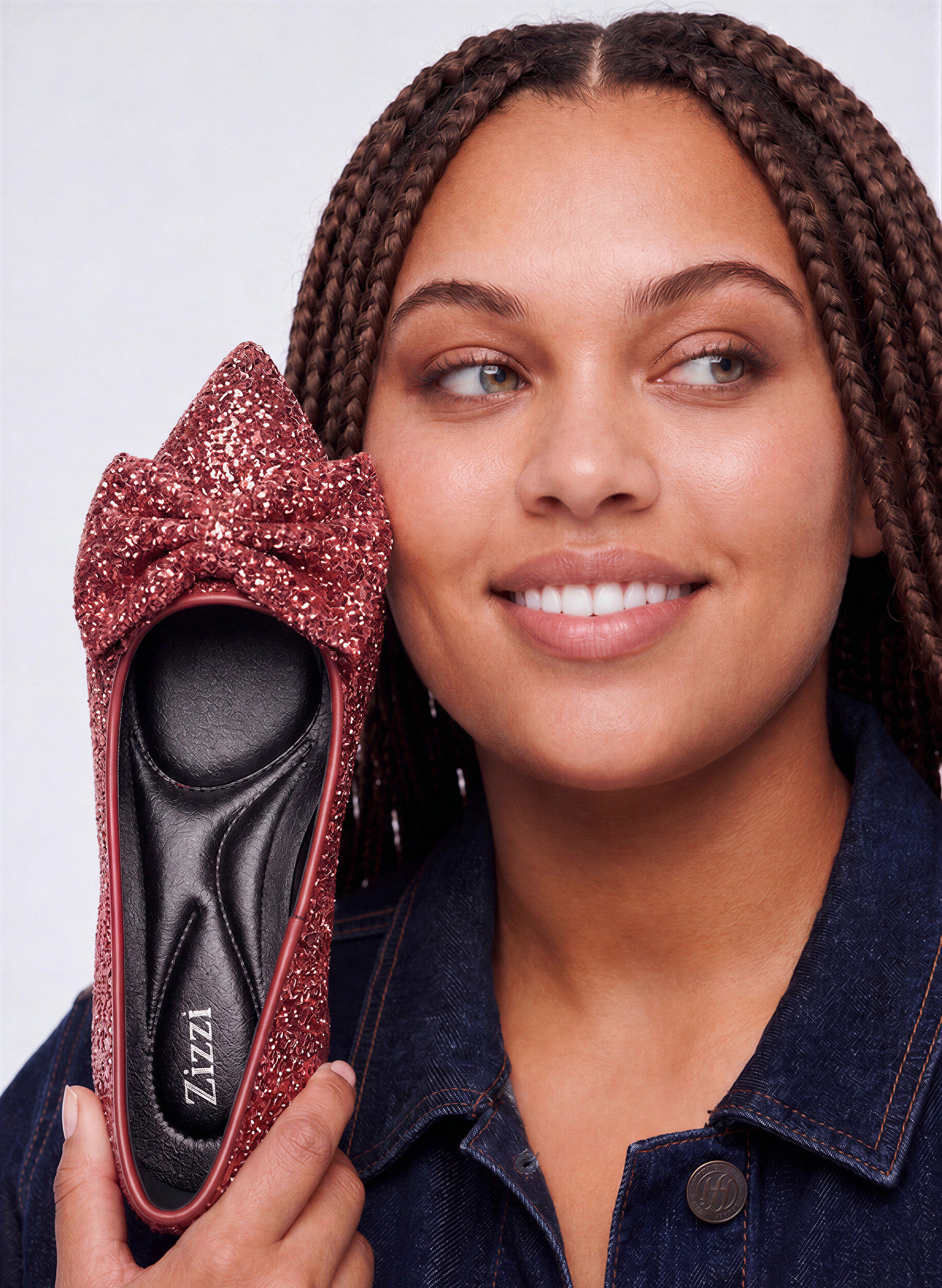 Extra Wide Fit (6E) - Glitter pump with bow