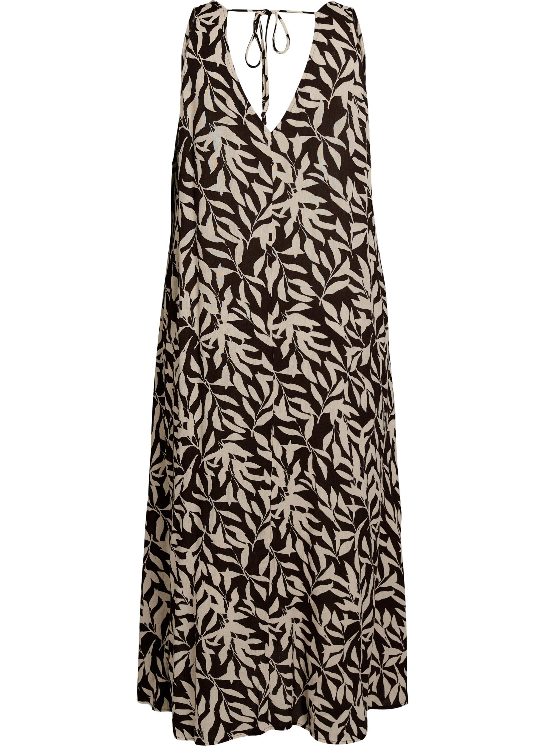 ZizzifashionSleeveless A-line maxi dress with a V-neck, Brown, Packshot image number 1