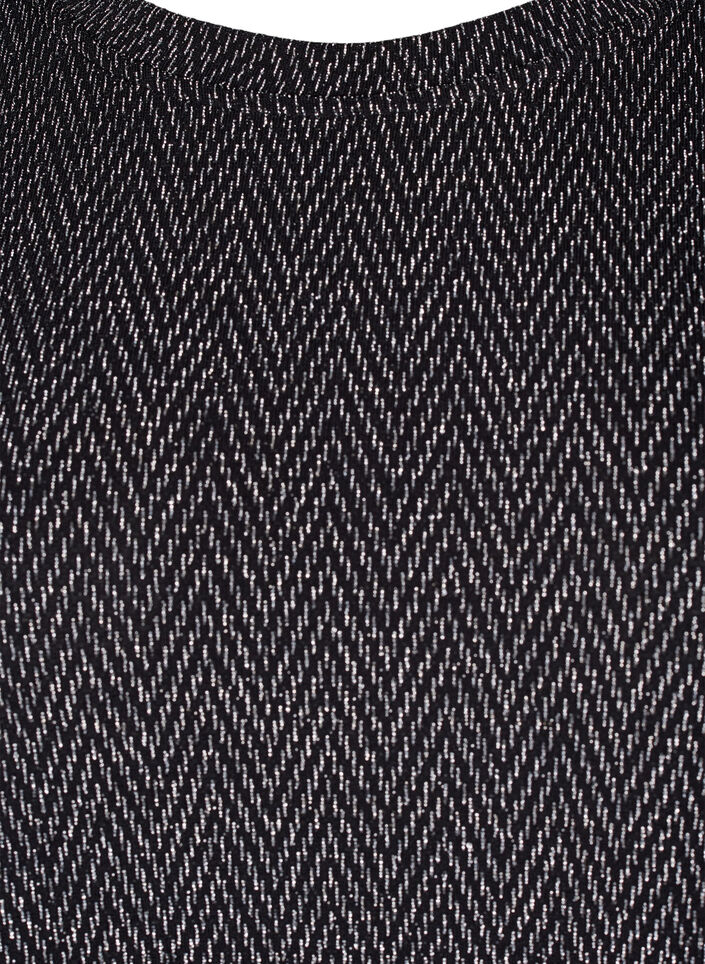 Dress with zigzag pattern and glitter, Silver ZigZagShimmer, Packshot image number 2
