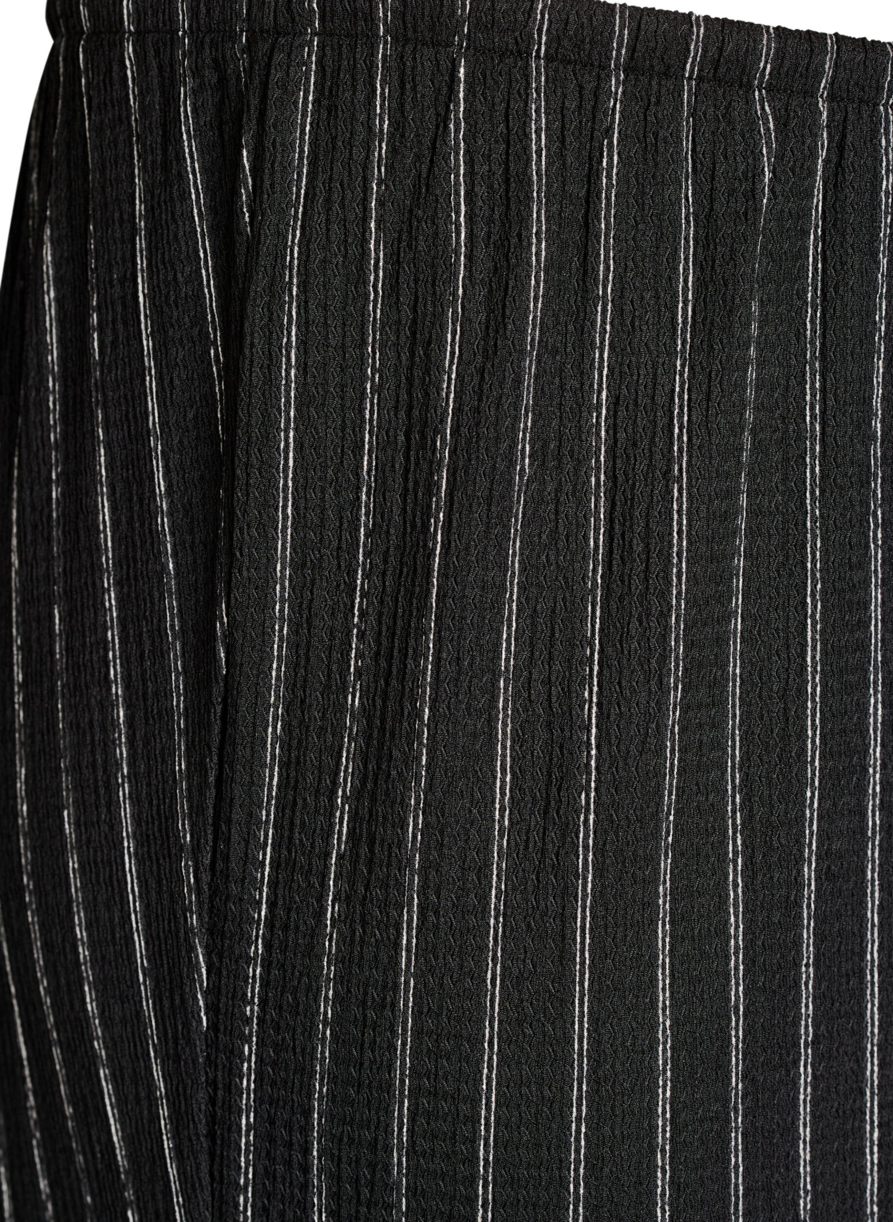 Zizzifashion Wide-leg trousers in a light textured fabric, Black, Packshot image number 2