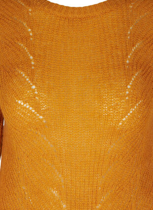 Knitted blouse with wool and round neck, Buckthorn Brown, Packshot image number 2