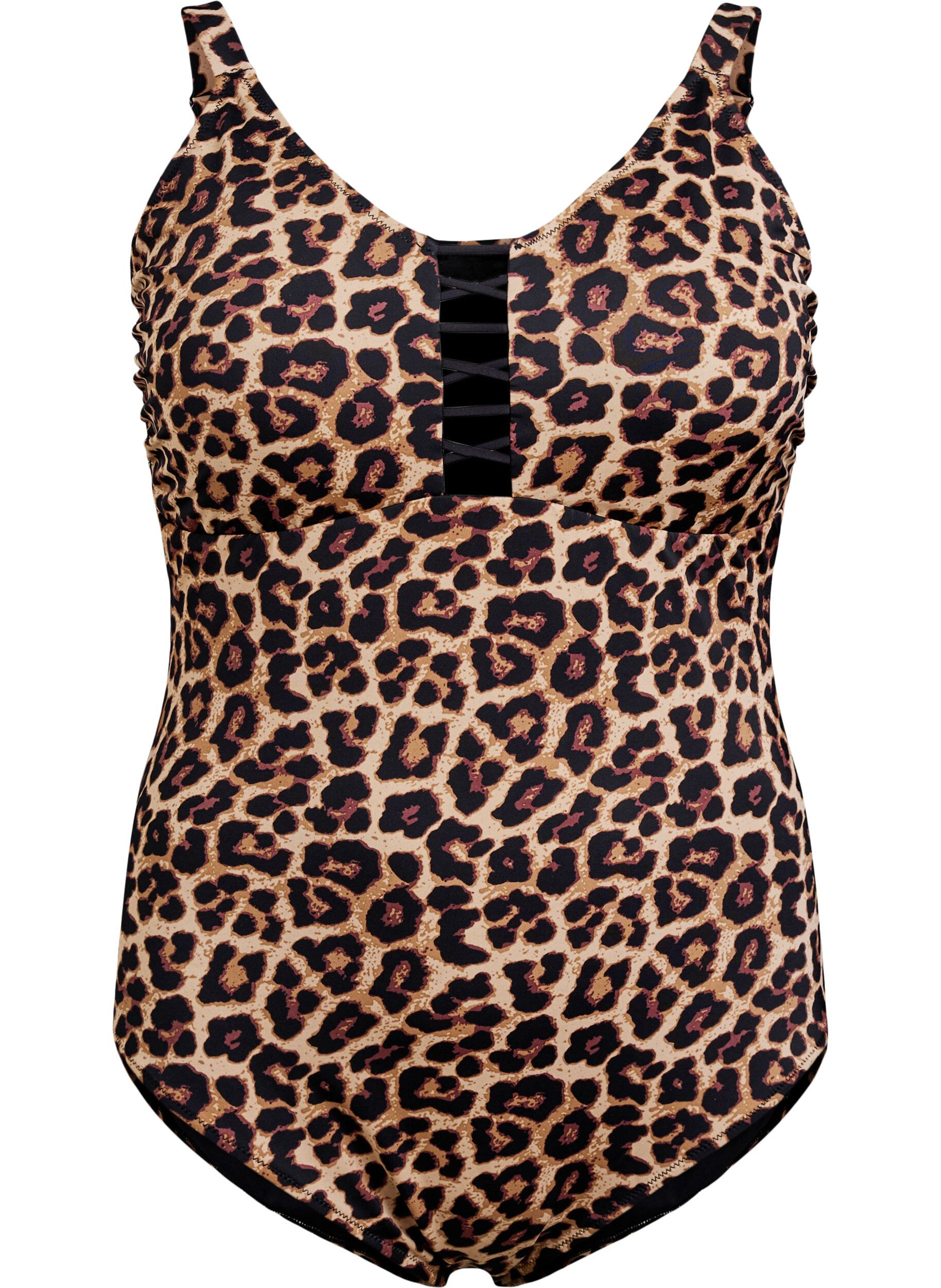 Swimsuit with animal print and string detail