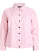 Coloured denim shacket with stripes, Rose, Packshot image number 0