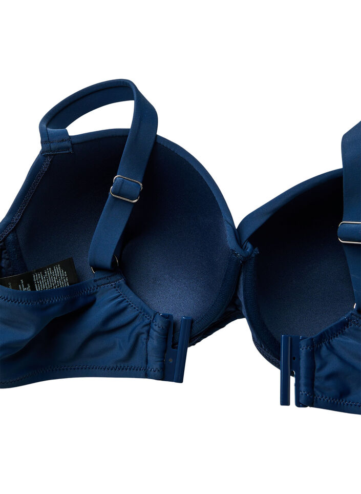 Bikini top with underwire and draping, Blue, Packshot image number 3