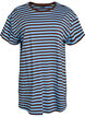 Long striped night T-shirt, Light Blue, Packshot image number 0