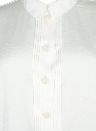 Long shirt with pearl buttons, Bright White, Packshot image number 2