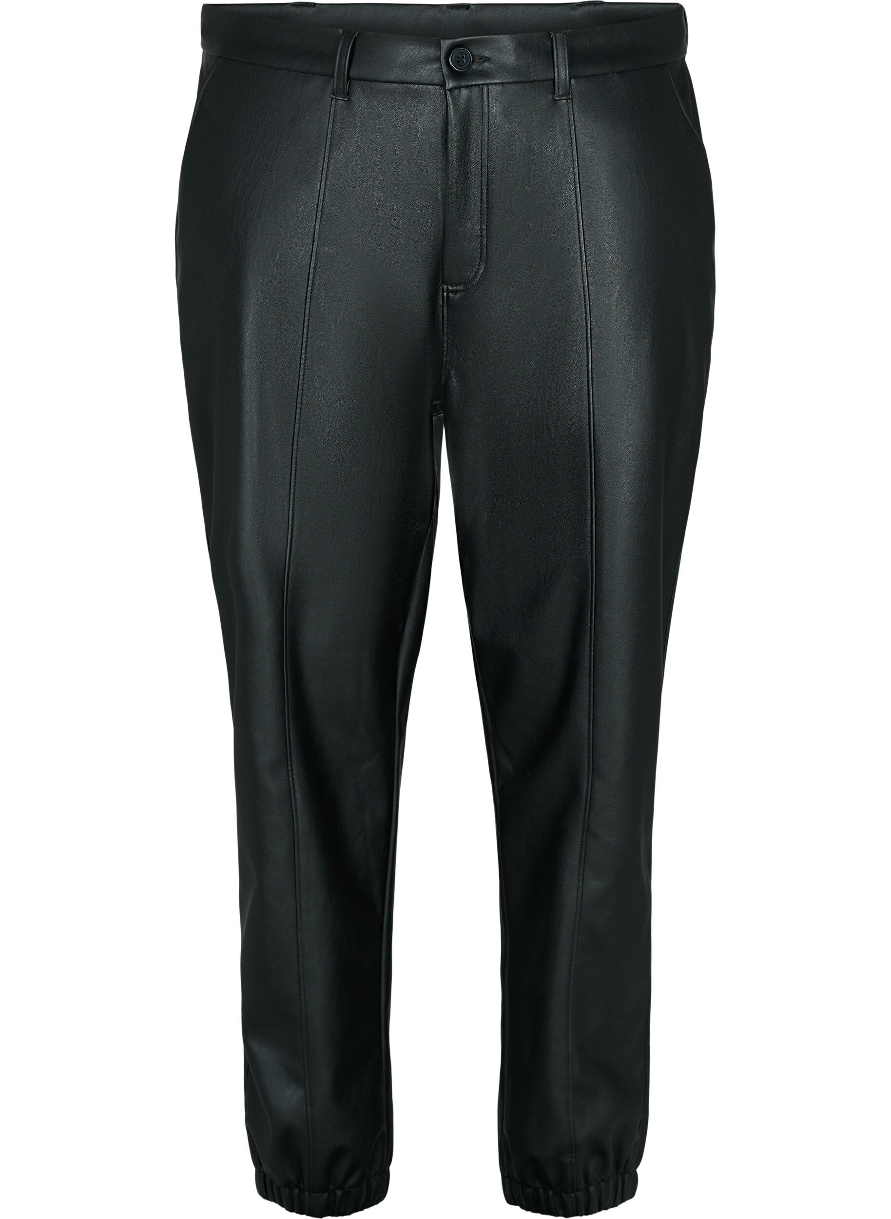 Zizzifashion Trousers in faux leather, Black, Packshot image number 0