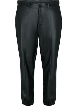 Trousers in faux leather, Black, Packshot image number 0