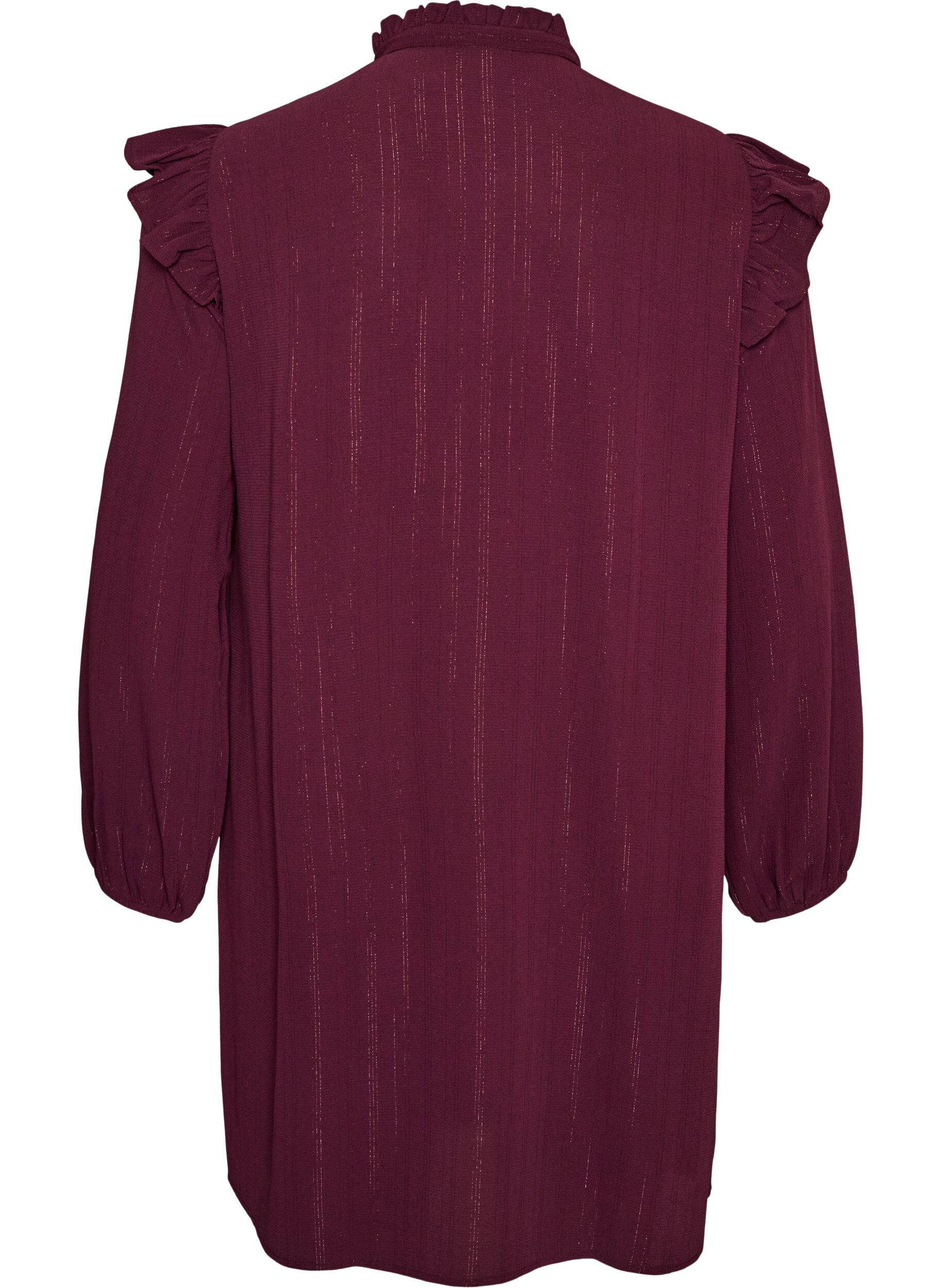 ZizzifashionShort dress with ruffles and glitter, Red, Packshot image number 1