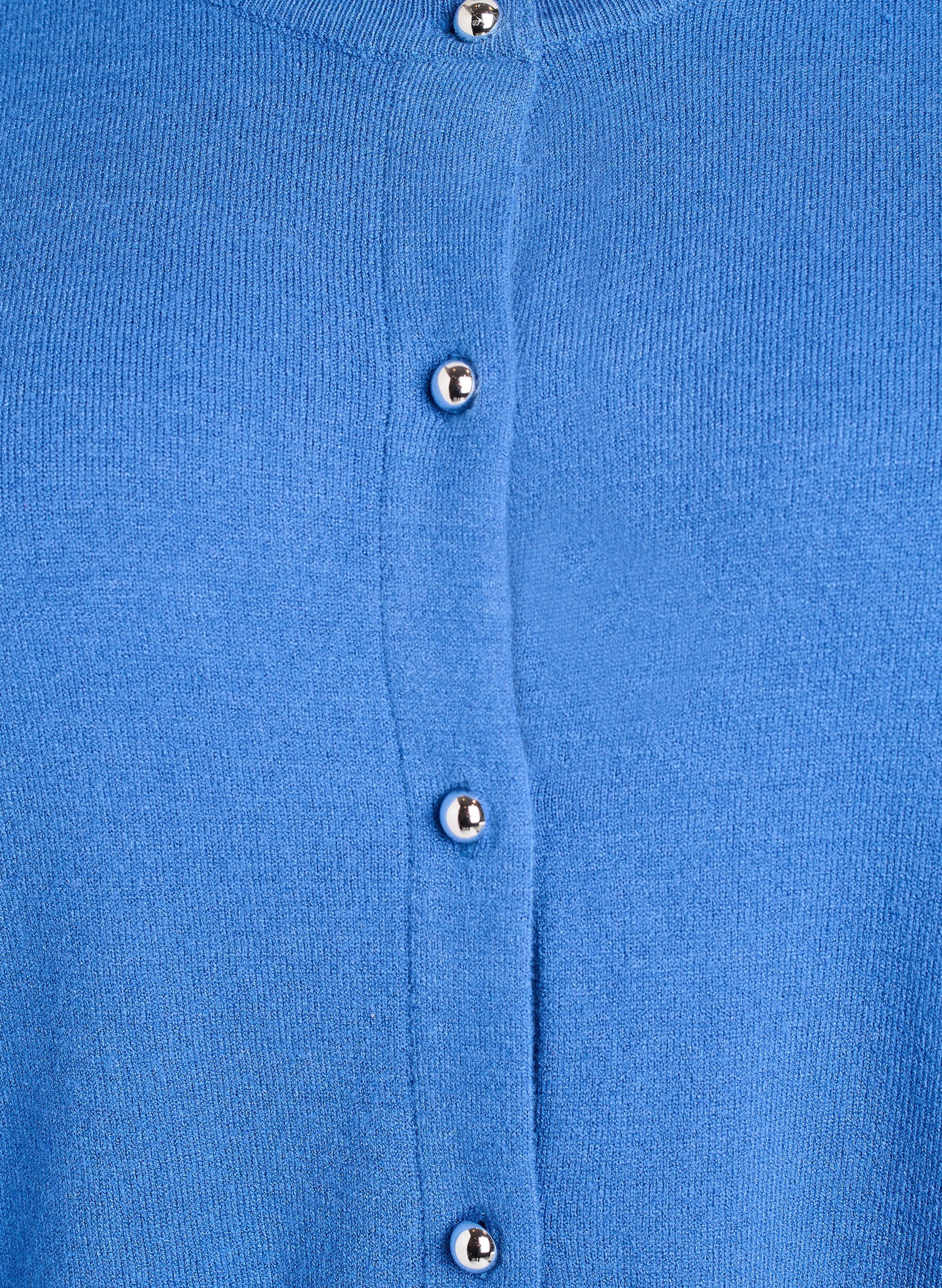 ZizzifashionCardigan with round buttons, Blue, Packshot image number 2
