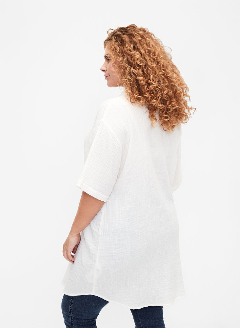 Short sleeve shirt with buttons, Off-White, Model image number 1