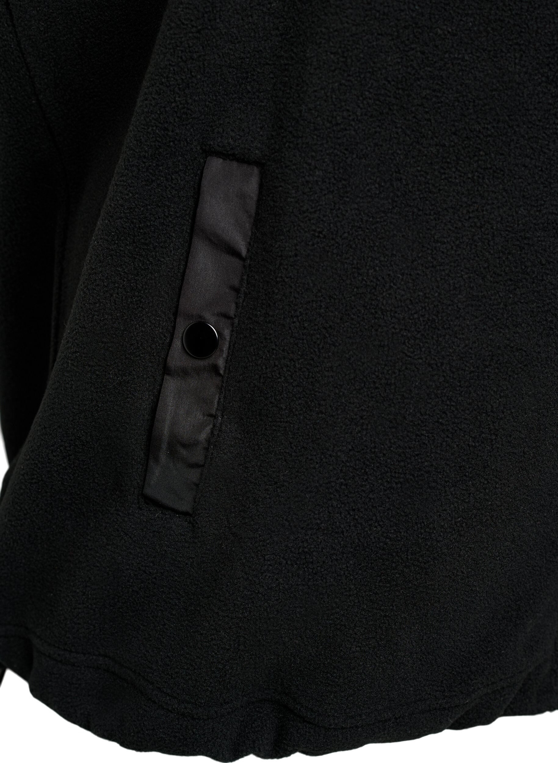 ZizzifashionFleece vest with high collar and drawstring bottom, Black, Packshot image number 3
