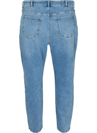 Cropped mom fit jeans with a high waist, Light blue denim, Packshot image number 1