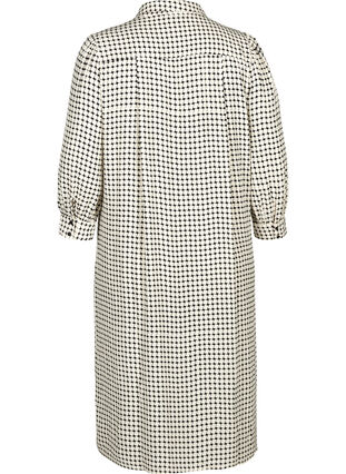 Checked viscose dress with buttons, Birch AOP, Packshot image number 1