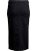 Midi denim skirt with a front slit, Black, Packshot image number 1