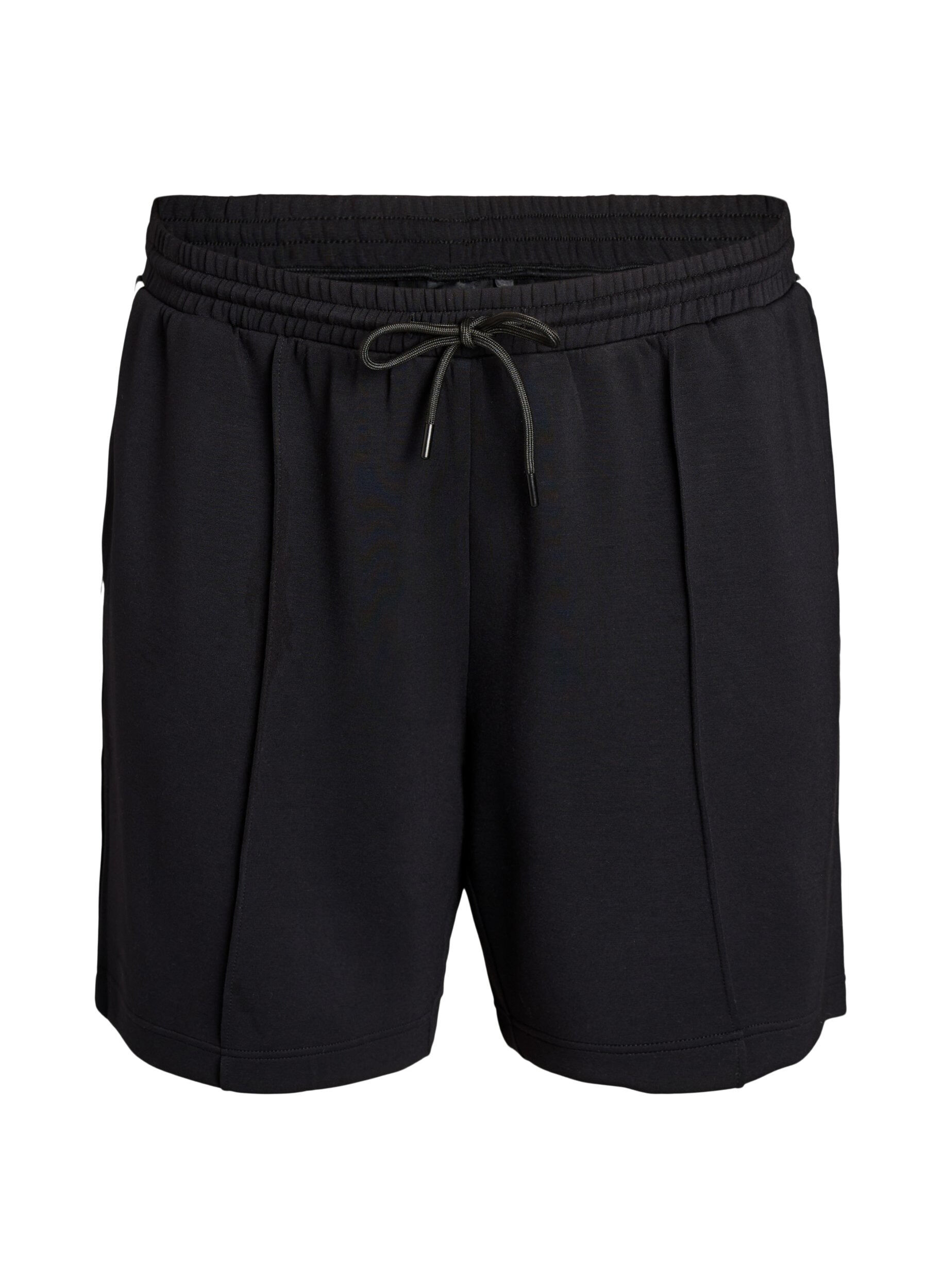 Zizzifashion High-waisted shorts with stripe details, Black, Packshot image number 0