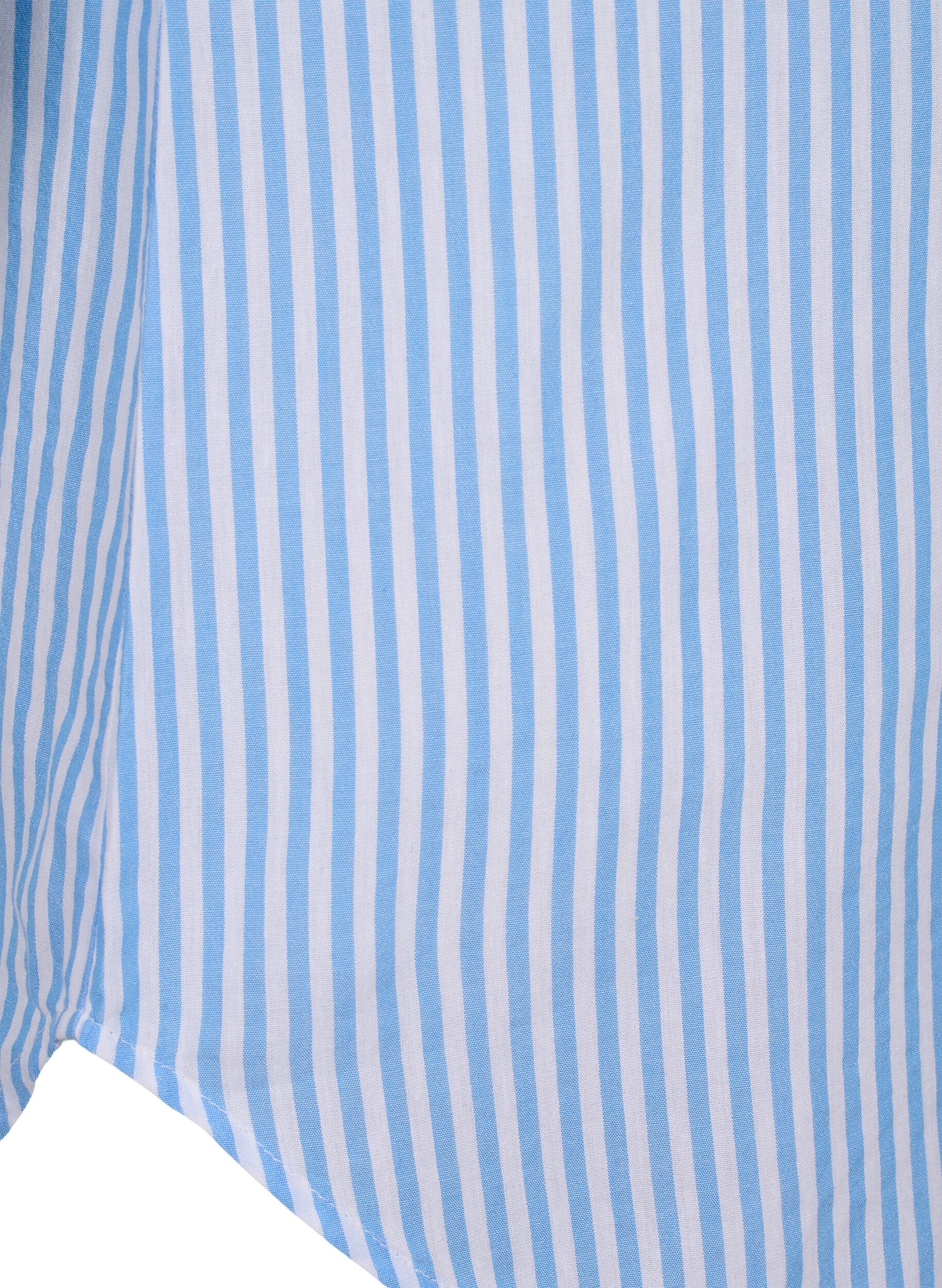 Zizzifashion Striped tunic with 3/4 sleeves, Blue, Packshot image number 3