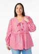 Blouse with stripes and bows, Red, Model image number 0